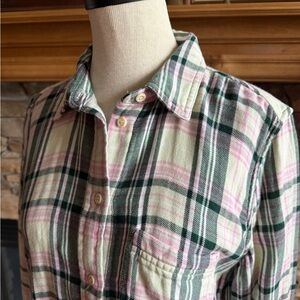 J CREW ⚓️ Women’s Pink & Gray Flannel Shirt - Size 6